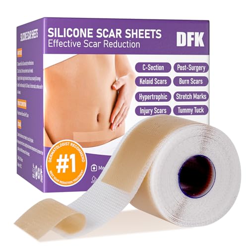 Silicone Scar Sheets, Silicone Scar Tape, Reusable Professional Scar Silicone Strips, Soft Silicone Scar Sheets for Surgical Scars,Keloid,Acne Scars,Burn Scar,C-Section (5M)