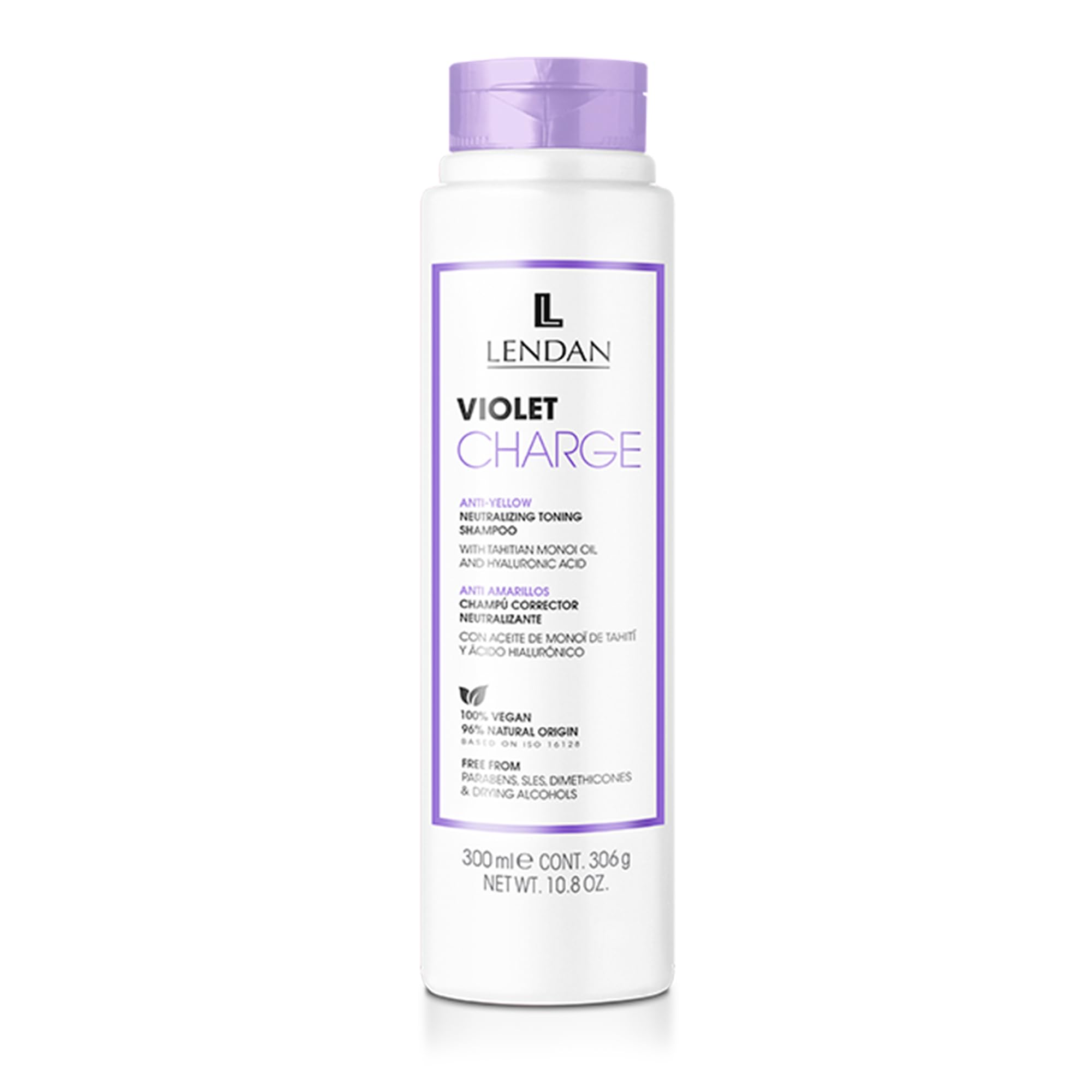 Lendan - Purple Shampoo - Violet Charge Shampoo - 300 ml - With Violet Pigments - Color Correcting - Neutralizes Yellow Tones - Deep Hair Hydration - Vegan