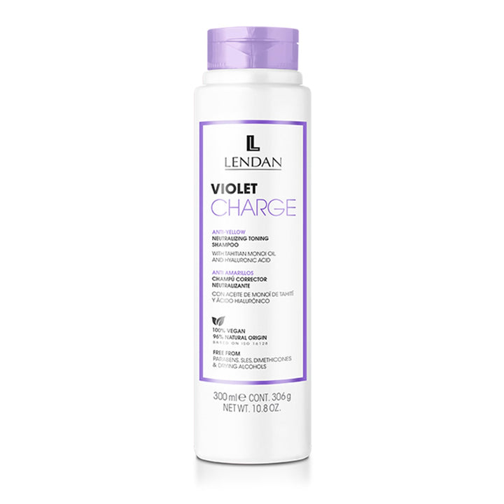 Lendan - Purple Shampoo - Violet Charge Shampoo - 300 ml - With Violet Pigments - Color Correcting - Neutralizes Yellow Tones - Deep Hair Hydration - Vegan