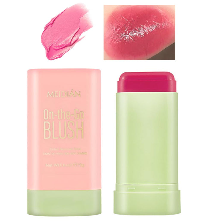 Multi-Use Blush Stick,Cream Contour Stick, for Sculpt the Cheeks, Waterproof Natural Nude Makeup,Tinted Solid Moisturizer Stick for Eyes Lips Cheek (Pink, 0.6.oz)