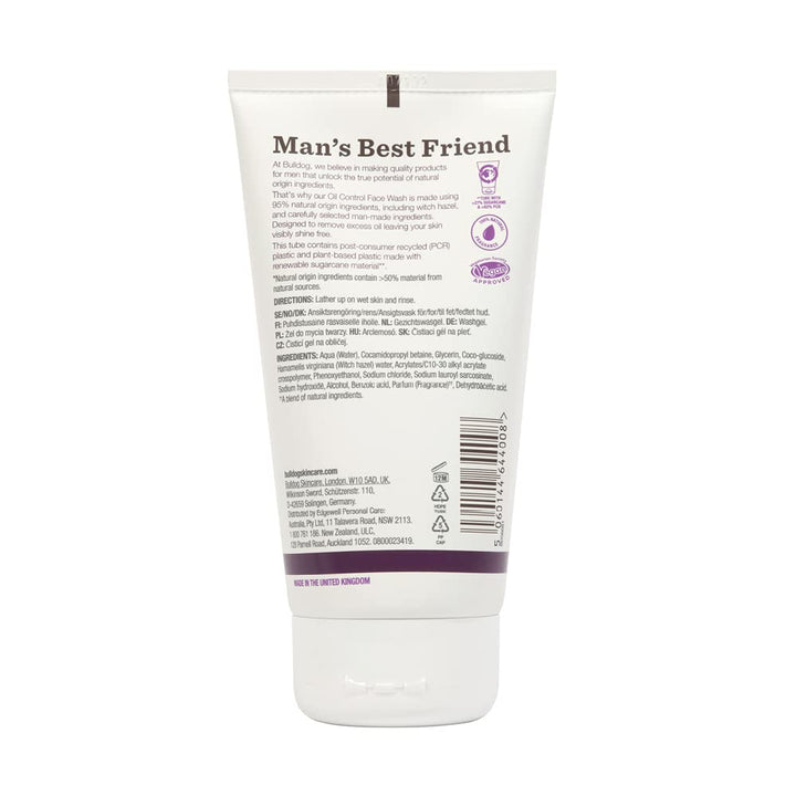 Bulldog Skincare For Men, Oil Control Face Wash, 5 fl oz (150 ml)