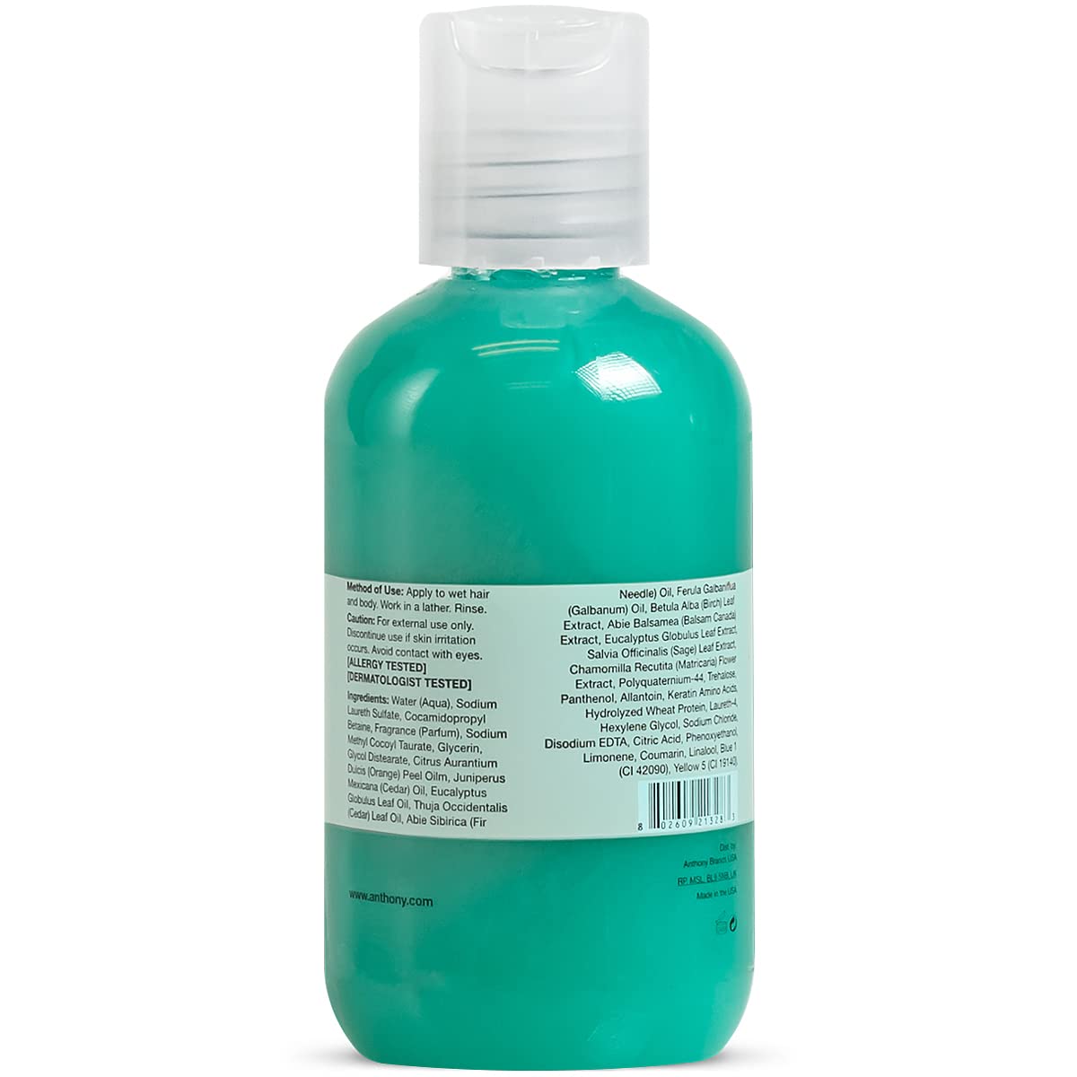 Anthony Invigorating Rush Hair plus Body Wash, 3.4 oz.