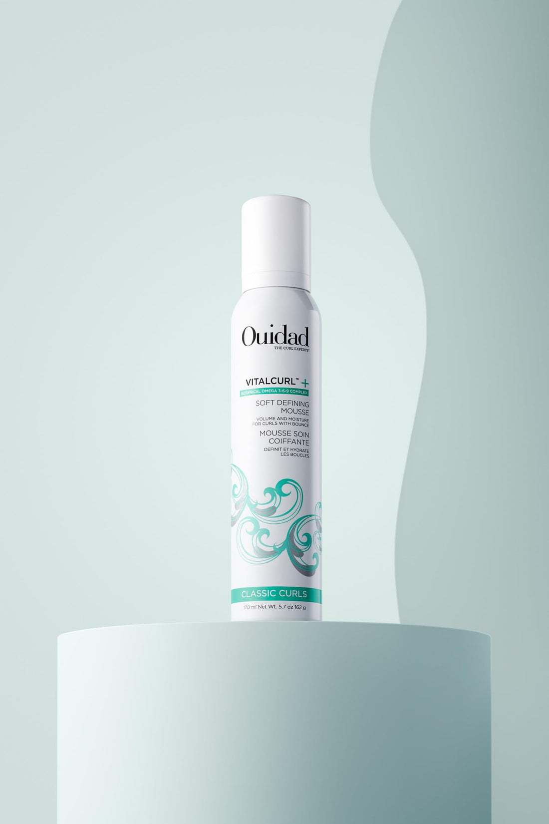 Ouidad VitalCurl+ Curl Defining Mousse, Lightweight Hair Foam, Styler for Soft, Touchable Hold, Adds Shine, Bounce & Volume, For Spiral Curls