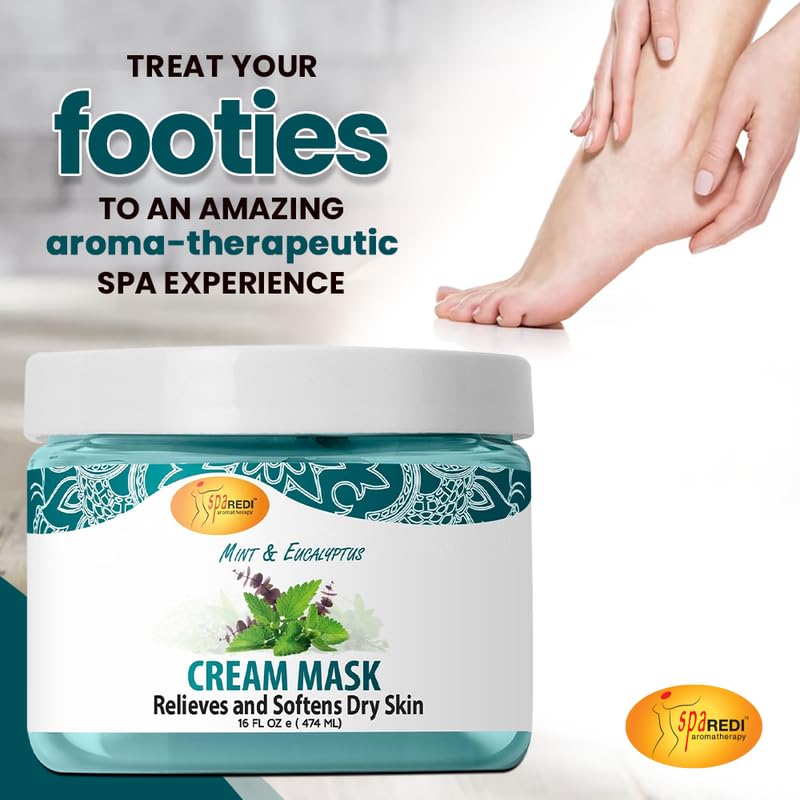 Spa Redi Pedi Cream Mask (Mint & Eucalyptus, 16 oz)