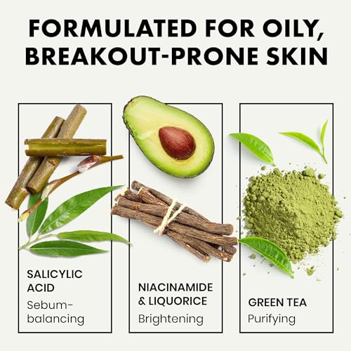 * Salicylic Acid Foaming Cleanser - Unclogs Pores, Prevents Pimple Breakouts - 3X Clearer Skin with Niacinamide, Vitamin E and Green Tea - 5.1 oz/150 ml