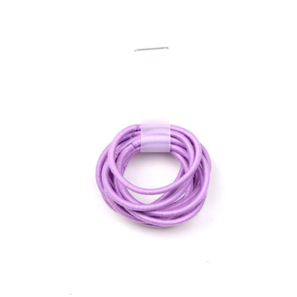 10 Pcs, Purple: La Tartelette 2.4 Cm Elastic Bands Hair Ties Children Rubber Hair Headbands - 10 Pcs (Purple)