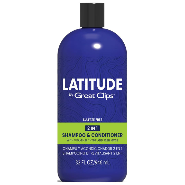 GREAT CLIPS LATITUDE 2-in-1 Shampoo + Conditioner | Daily Shampoo and Conditioner Set for Men | Promotes Full + Healthy Hair | 32oz