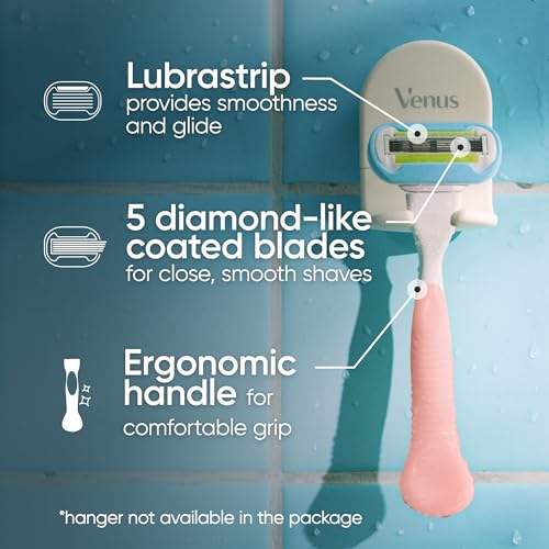Gillette Venus Extra Smooth Pink Women's Razor, Pivoting Razor Head, 5 Blades for an Extra Smooth Shave, Handle + 3 Blade Refills