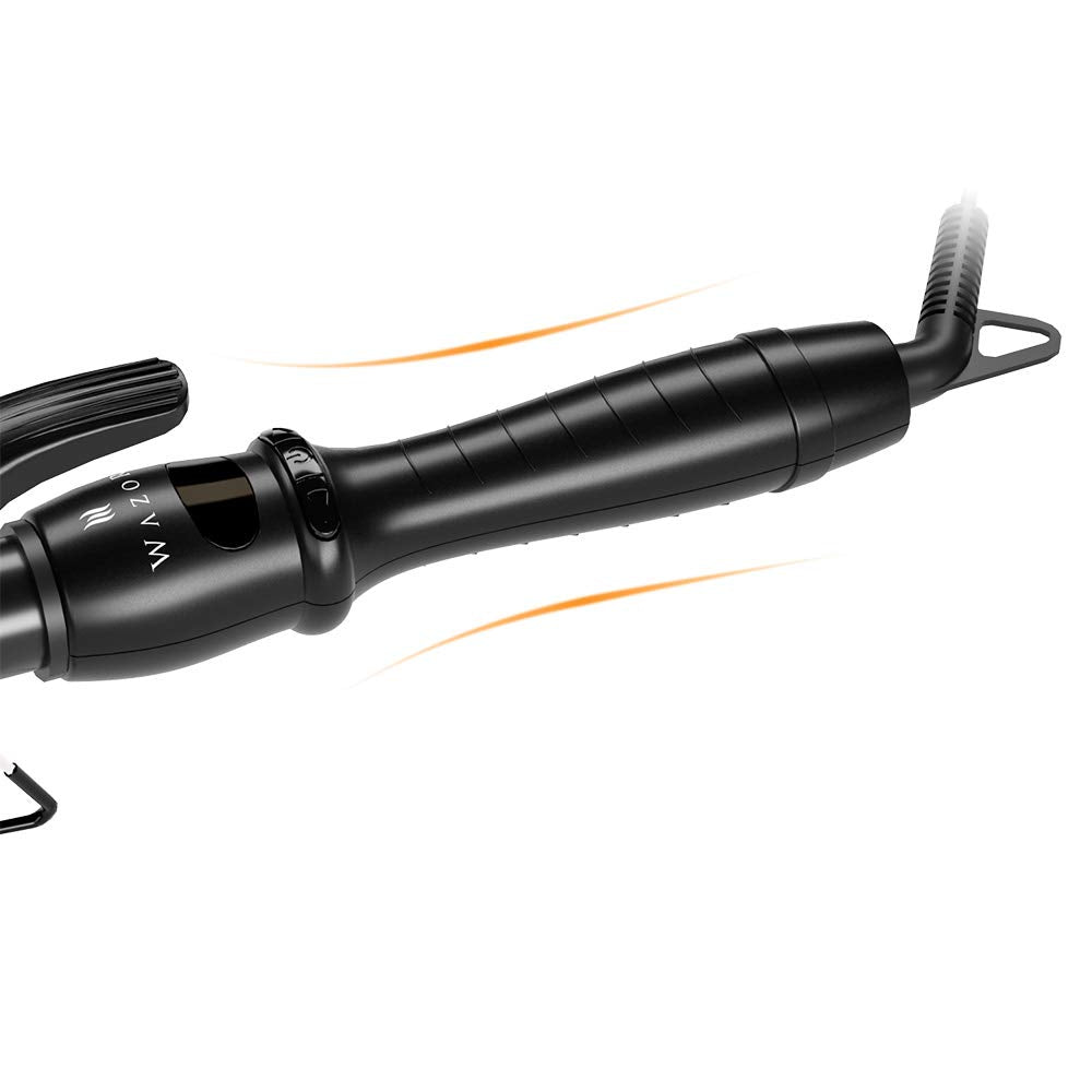 Wazor Hair Curler 1-1/2 Tapered Ceramic Hair Curling Iron Digital Display Screen Curling Wand With Temp Setting and Auto Shut Off