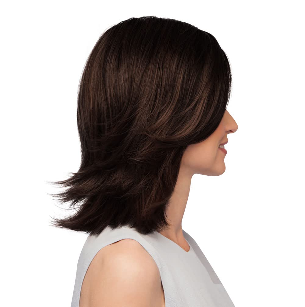 Top Pefect Hair Topper Color GL 4-8 DARK CHOCOLATE - Gabor Wigs 10 Long Clip In Flexlite Synthetic Conceals Thinning Crown Head Hairpiece