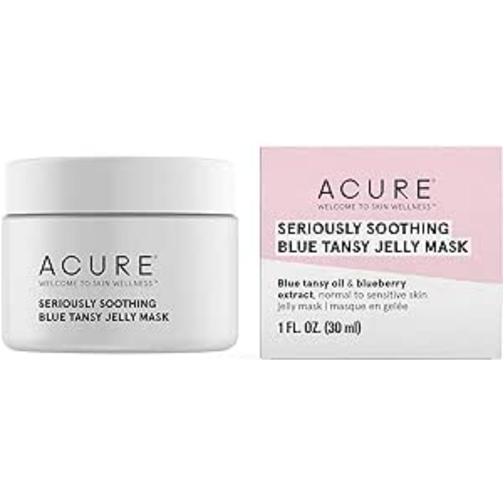 ACURE Seriously Soothing Blue Tansy Jelly Mask | 100% Vegan | For Dry to Sensitive Skin | Blue Tansy Oil & Blueberry Extract - Soothes & Hydrates Dry Skin | 1 Oz