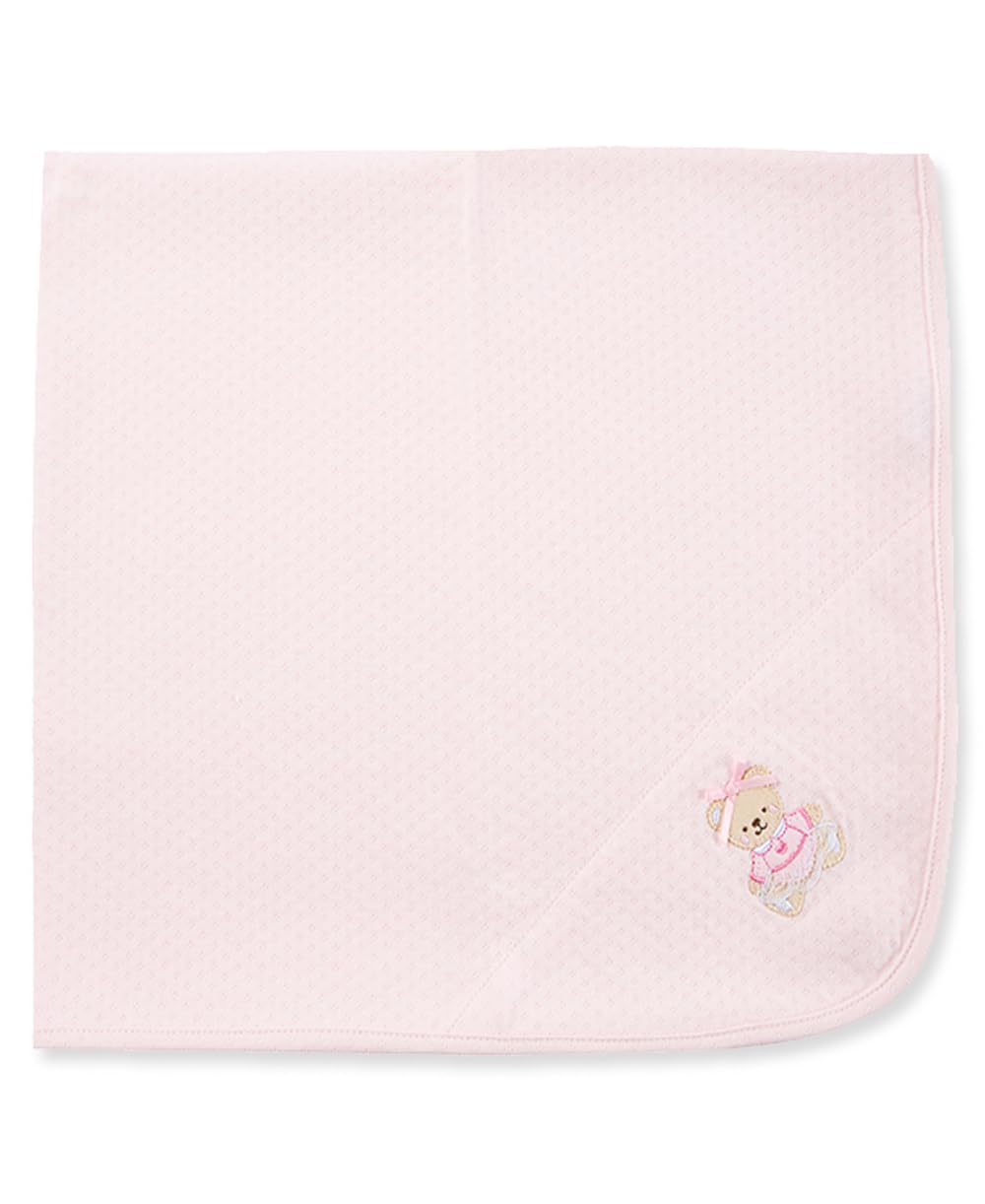 Little Me Unisex Baby Swaddling Receiving Blankets, Pink Sweet Bear, 30 x 27 Inches