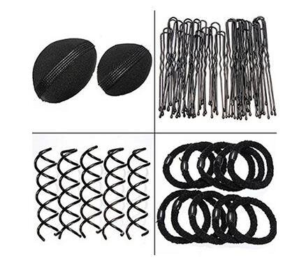 TUPWEL-1 1Set Hair Tie Donut Ring Ropes Hairpins Pin Barrette Rubber Band Bun Insert Bump Up Maker Clip Comb Braid Ponytail Holder Twist Hairband Chignon Pads Diy Hair Style Styling Braidin