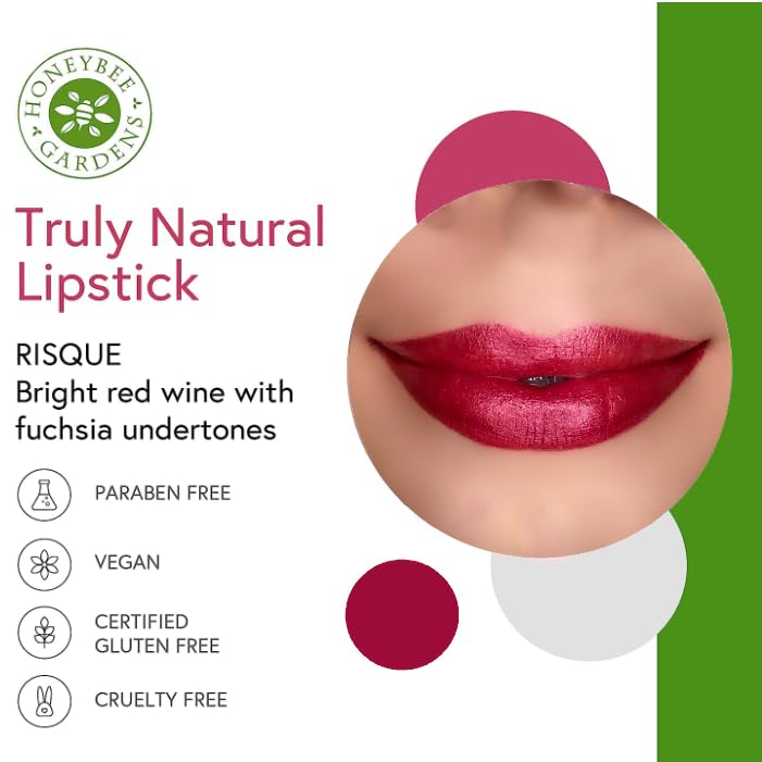 Honeybee Gardens - Truly Natural Lipstick Risque 0.13 Oz. 75664