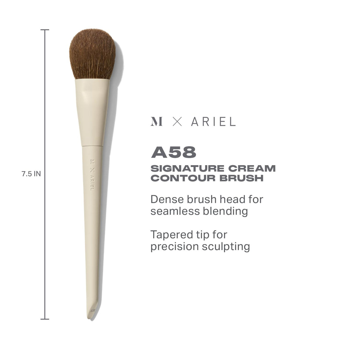 Morphe x Ariel Full Makeup Brush Collection - Includes A24 Foundation, A58 Cream Contour, A19 Dual-Ended Concealer, A14 Precision Setting, and A22 Blush Brushes (5 Piece Set)