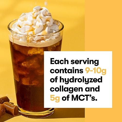 Perfect Keto Collagen Peptides Protein Powder with MCT Oil, Hydrolyzed Collagen, Type I & III Supplement, Gluten Free Grass Fed, Low Carb, Keto Coffee Creamer, Collagen for Women & Men, Salted Caramel