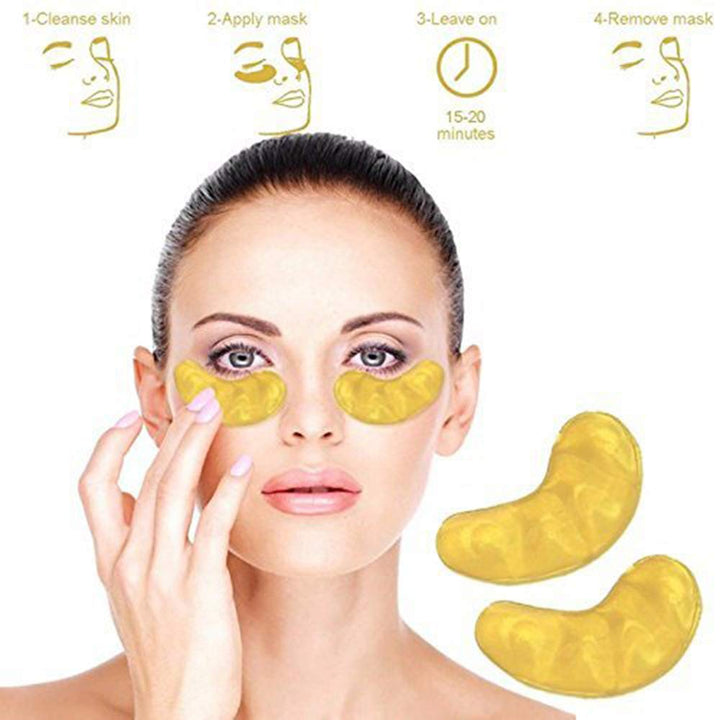 10/20/30/50/60/80/100 pairs wholesale New Crystal 24K Gold Powder Gel Collagen Eye Mask Masks Sheet Patch, Anti Ageing Aging, Remove Bags, Dark Circles & Puffiness, Skincare, Anti Wrinkle, Moisturising, Moisture, Hydrating, Uplifting, Whitening, Remo
