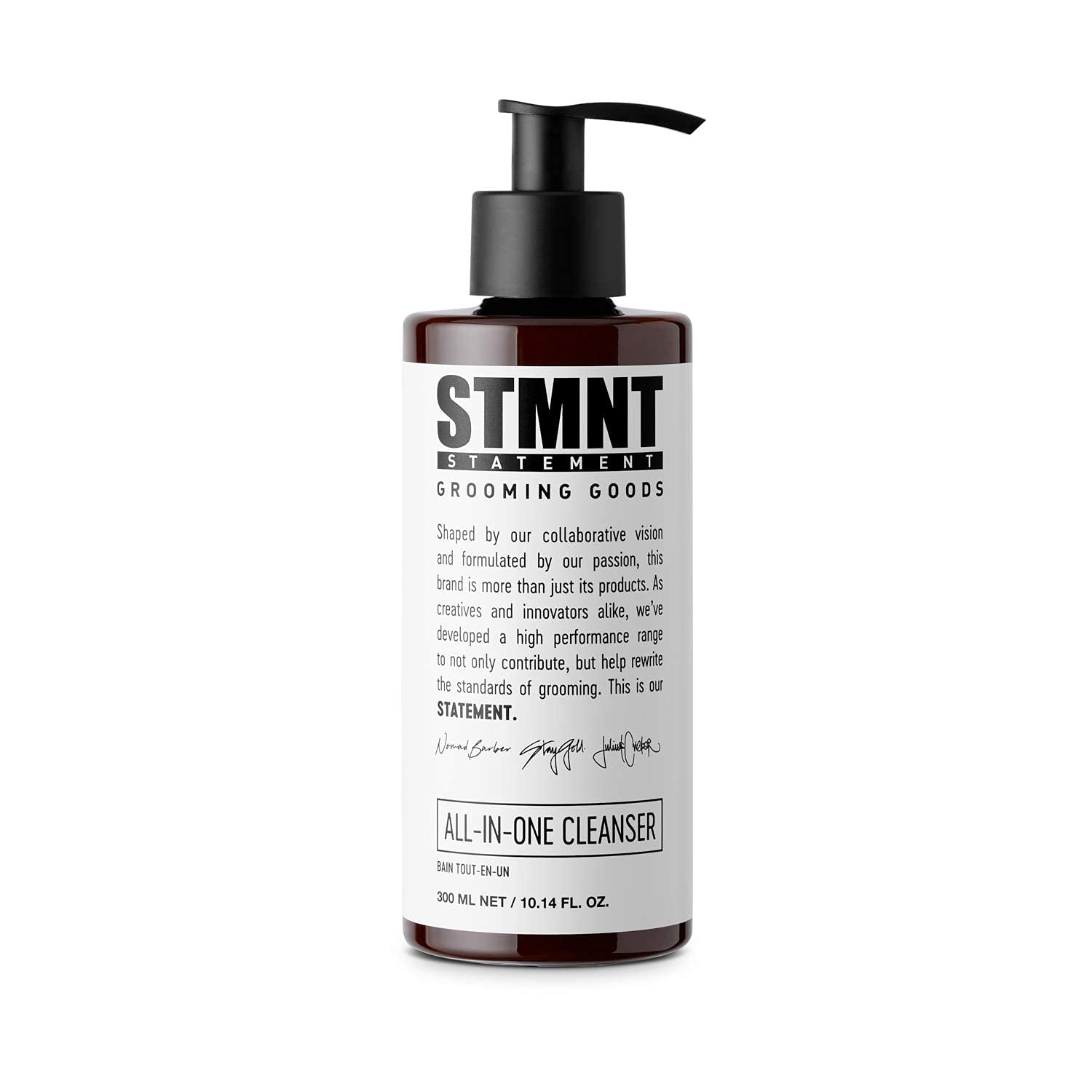 STMNT Grooming Goods All-In-One Daily Cleanser, 10.1 oz | SLS/SLES Sulfates Free | Extra Caring Formula w/ Activated Charcoal & Menthol