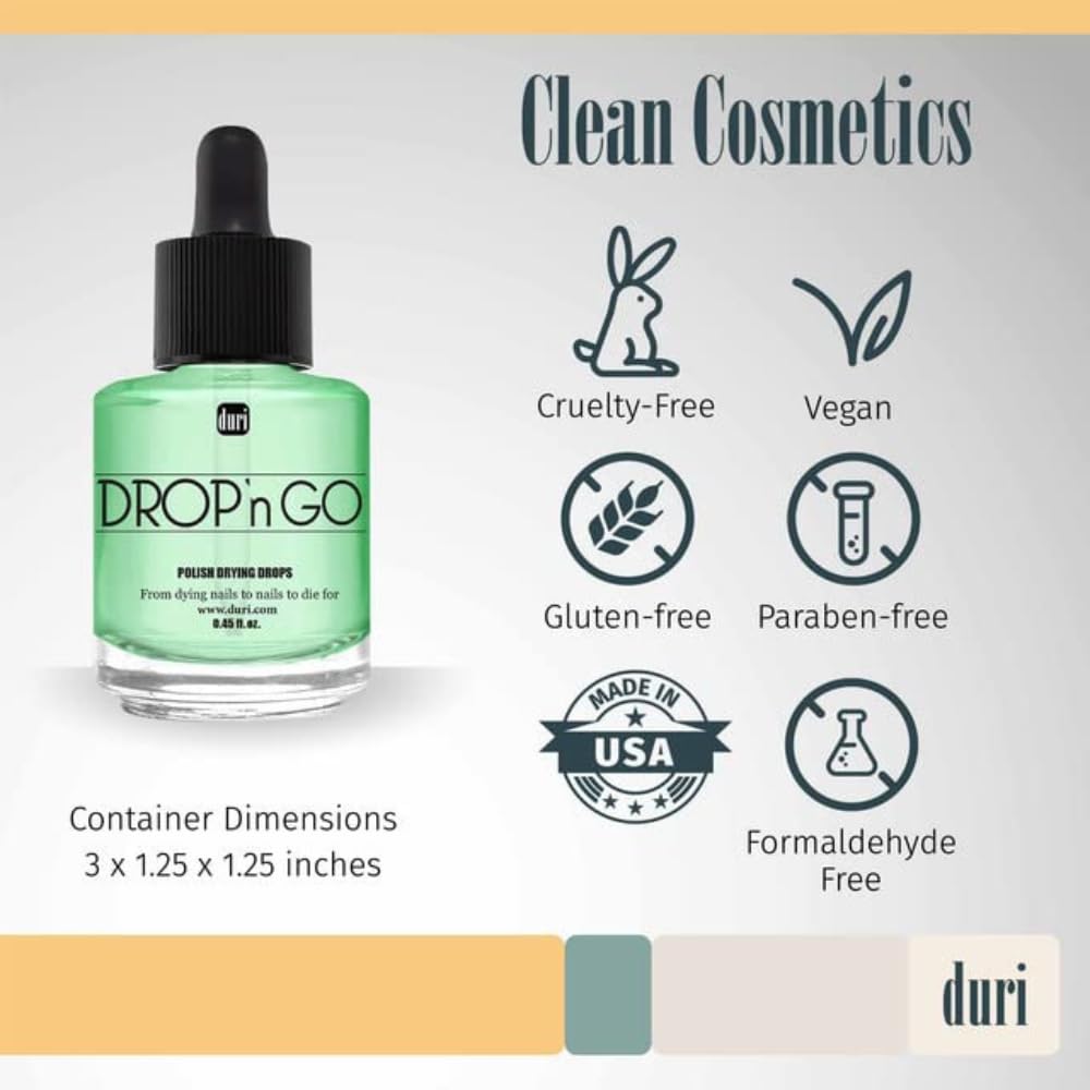 Duri Cosmetics Drop'n Go Polish Drying Drops, 0.61 fl. oz.