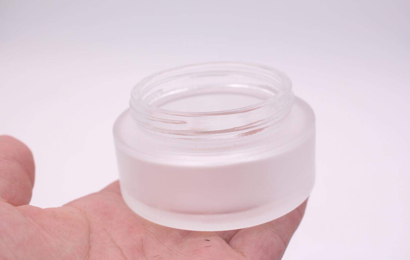 50g 50ml Environmental Bamboo Lid Frosted Glass Bottle Cream Jars Empty Cosmetic Comtainer 1pcs