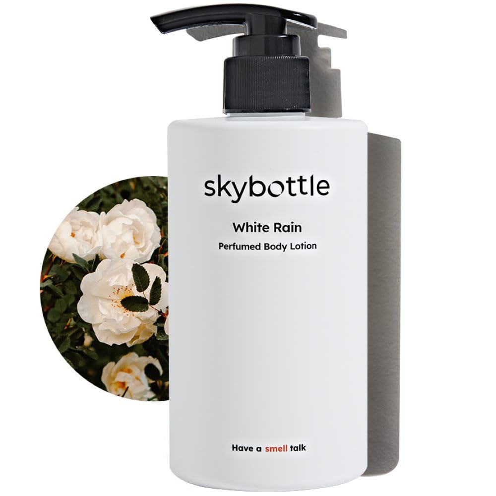skybottle Perfumed Body Lotion with Pump, Fast Absorbing, Korean Skin Care, Bergamot, White Rose Scented Lotion for Women & Men, Girls Valentine Gift, 10.1 Fl. Oz