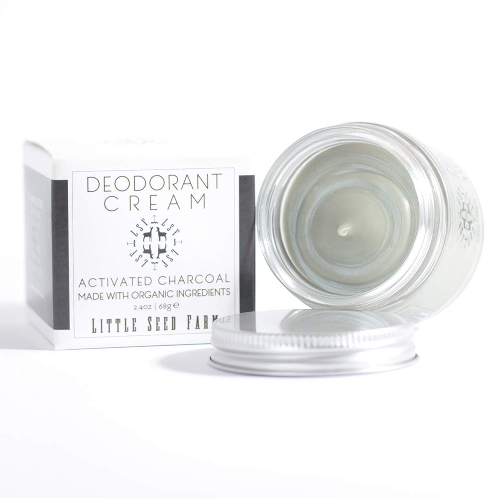 Little Seed Farm Natural Deodorant Cream, Activated Charcoal, Aluminum-Free, Baking.