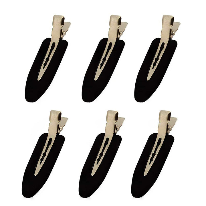 6 Pieces No Bend Hair Clips, No Crease Hair Clip for Hairstyling, Makeup Clips for Women and Girls Christmas Gifts (Black)