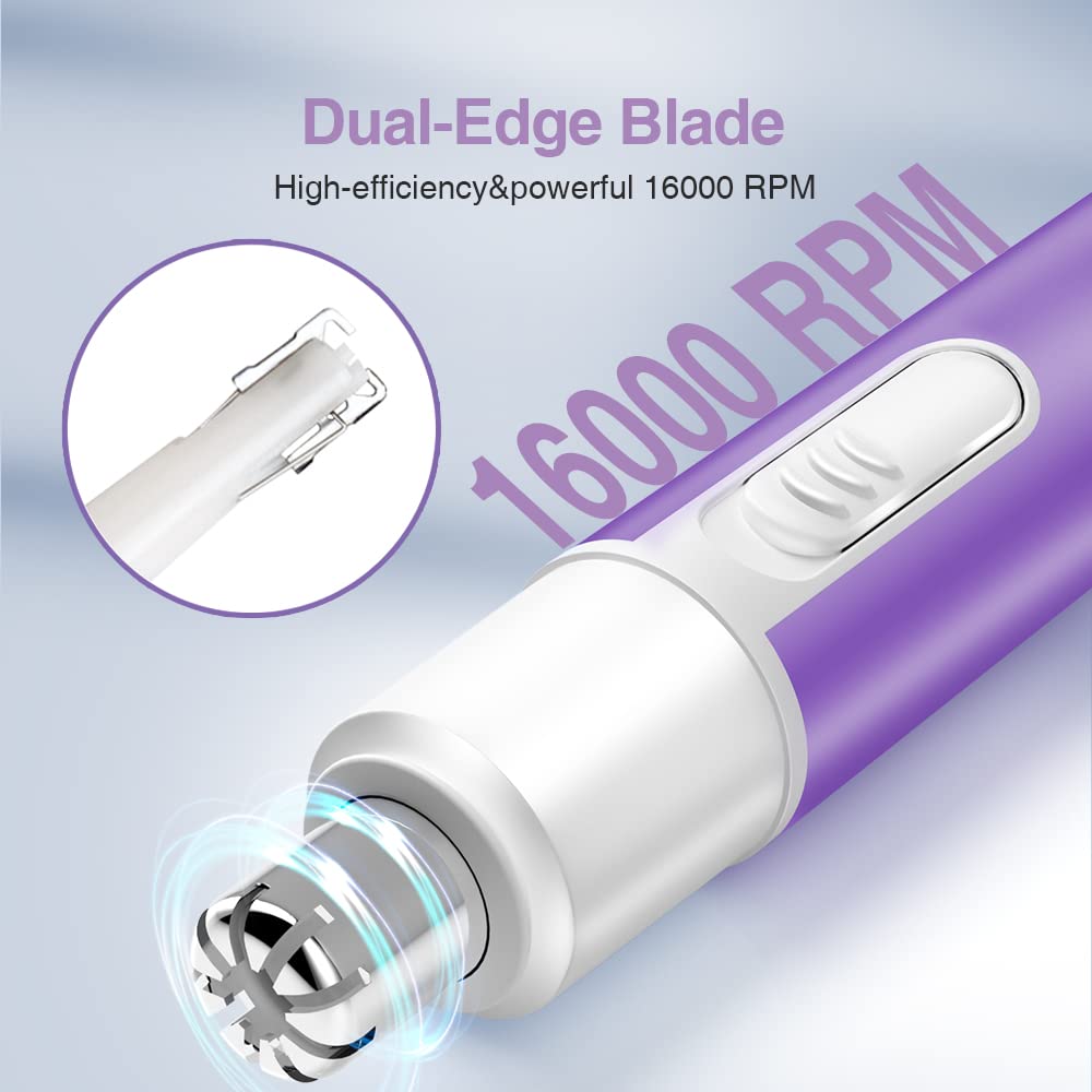 Purple: Touchbeauty Portable Ear Nose Hair Trimmer Safe Mini Pen-Sized Battery Powered 0656