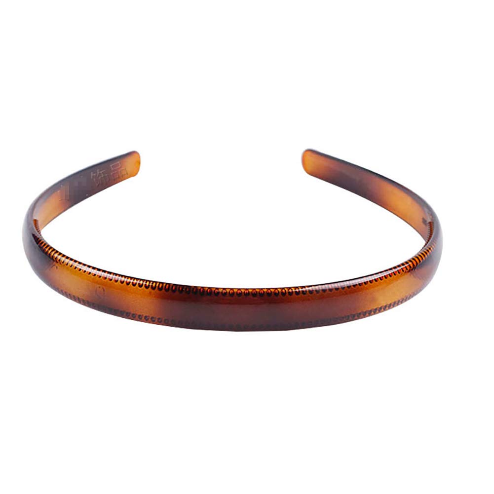 Set of 2 Women Hard Plastic Headband Hair Hoop Black and Brown High-grade Headwear Hairband (Style B#)