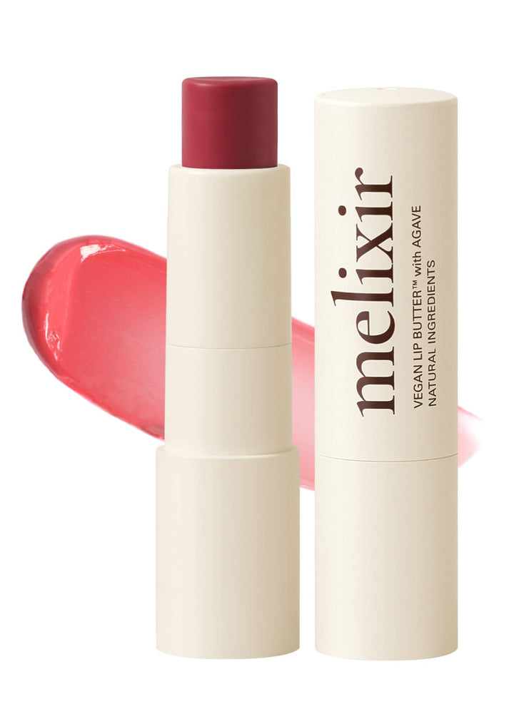 Melixir Vegan Lip Butter #05 Dewy Rose(Tinted) (+11 more colors), Bee Free, Petrolatum Free, Deep Nourishing Plant-Based Vegan Chapstick, Vegan Lip Balm for Dry, Cracked and Chapped Lips