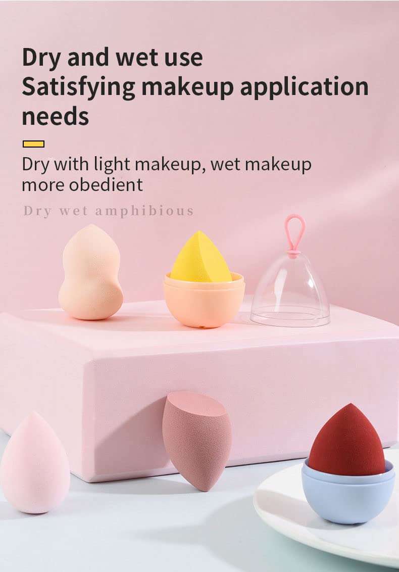 Blender Makeup sponge For Blending Latex Free Makeup sponge Set, Soft Beauty Sponges Set for Face Cream, Liquid Foundation, Powder Application and Blending, 8 pcs Green Set Come with Green BoxF