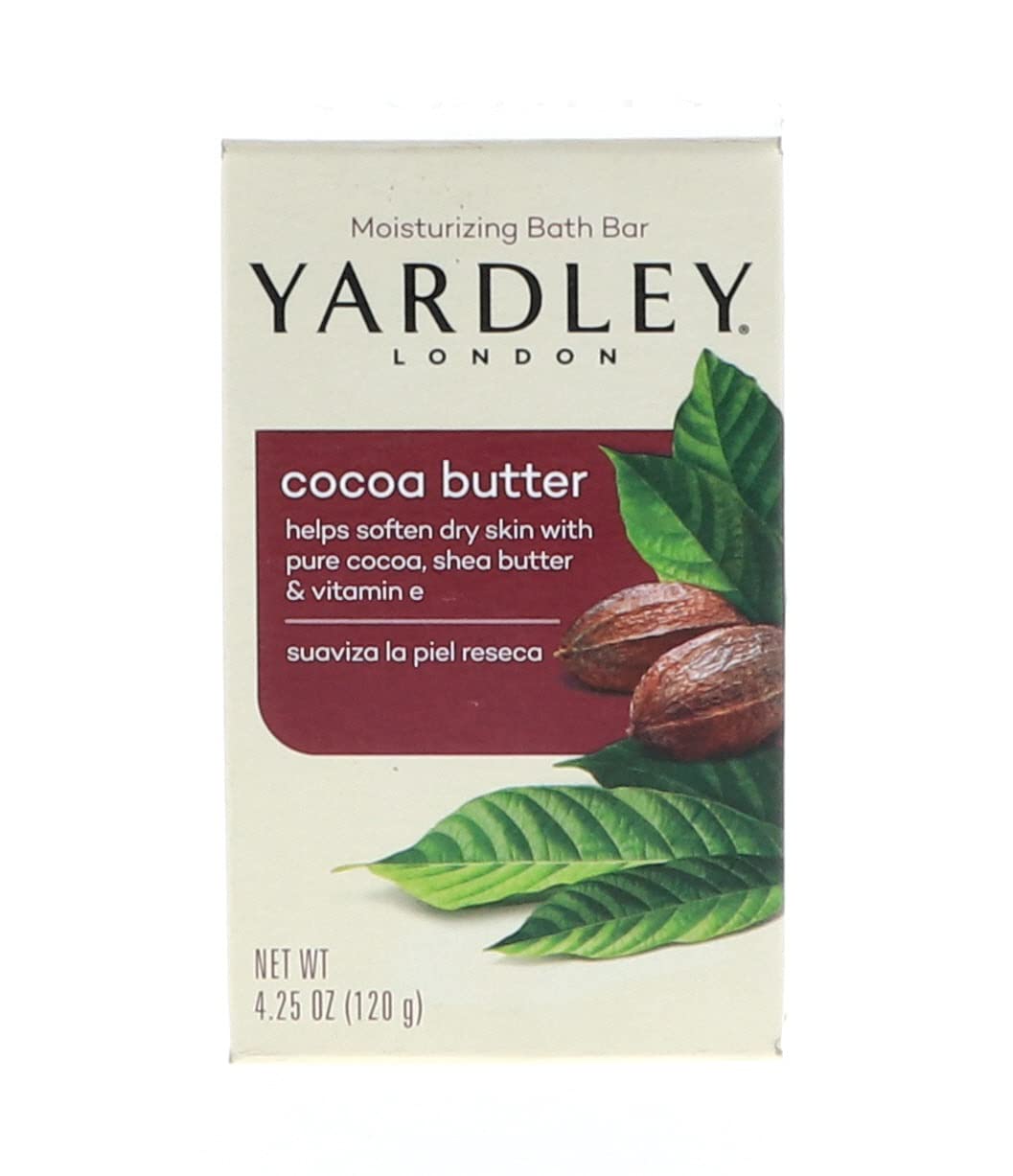 Yardley London Pure Cocoa Butter & Vitamin E Bar Soap, 4.25 Ounces /120 G (Pack of 6)