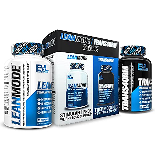 EVL Weight Loss Support Stack - Trans4orm Thermogenic Fat Burner & Metabolism Support Pills with Green Coffee Bean Extract and Forskolin Plus LeanMode Non-Stimulant