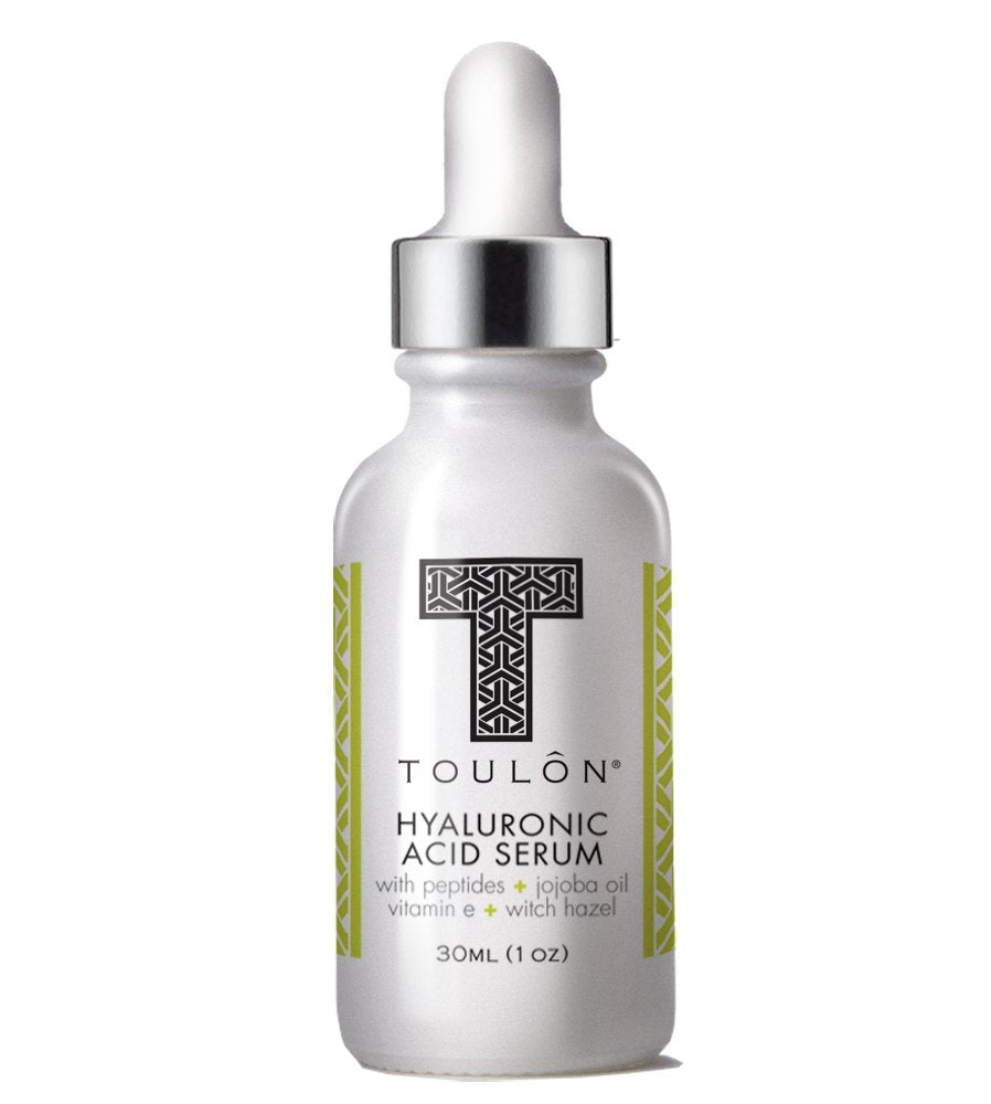 TOULON Natural and Organic Hyaluronic Acid Serum for Face with Peptides, Jojoba Oil, Vitamin E and Witch Hazel