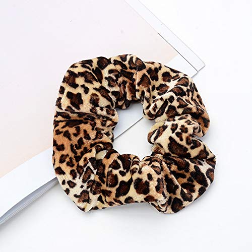 CEOZY 7 Pack Polka Dots Leopard Print Hair Scrunchies Long Hair Hair Eleastic Bands Scrunchy Hair Ties Ropes Ponytail Holders Cloth Bands Sleep, Shower or Make up Scrunchie for Girls and Women