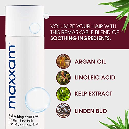 Maxxam Daily Volumizing Shampoo for Hair Growth, Gentle Hair Thickening Shampoo for Color Treated Hair, 10 Fl Oz