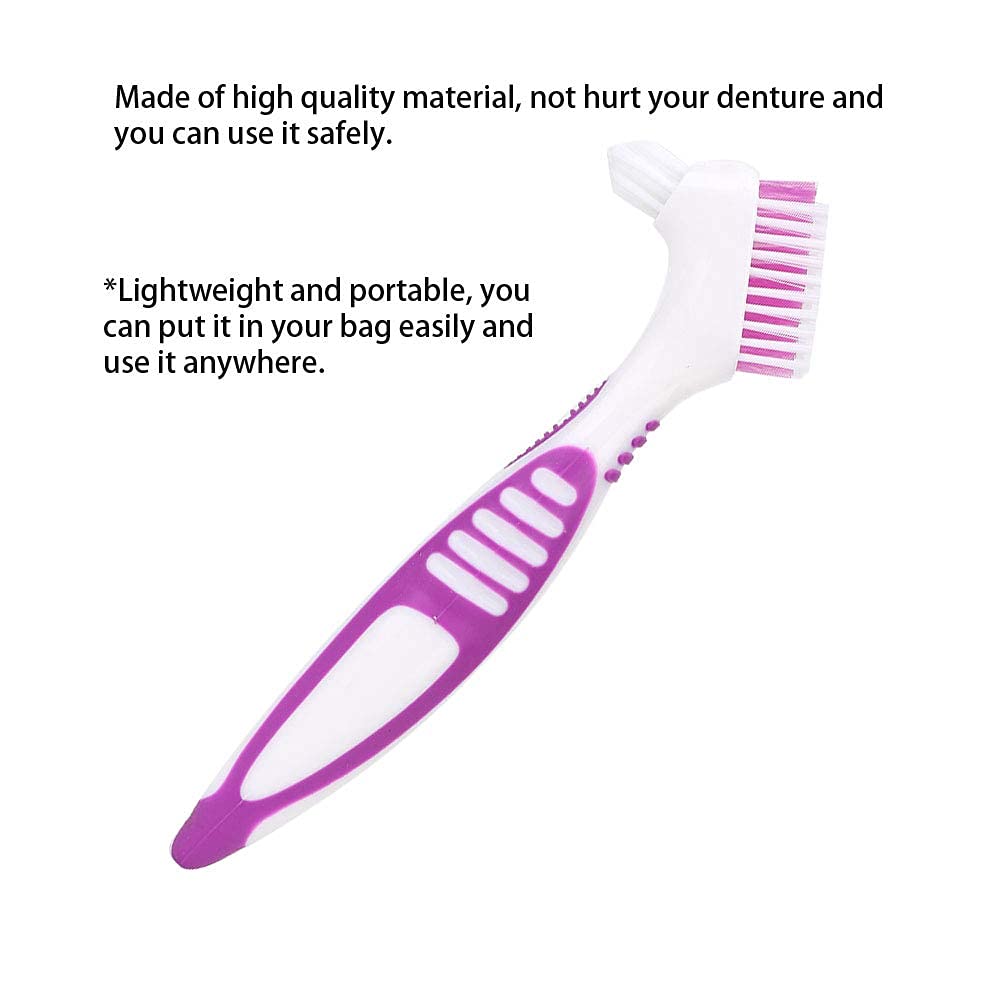 Denture Brush, 2pcs/set, Specially Designed to Thorough Cleaning Dentures & Bridges