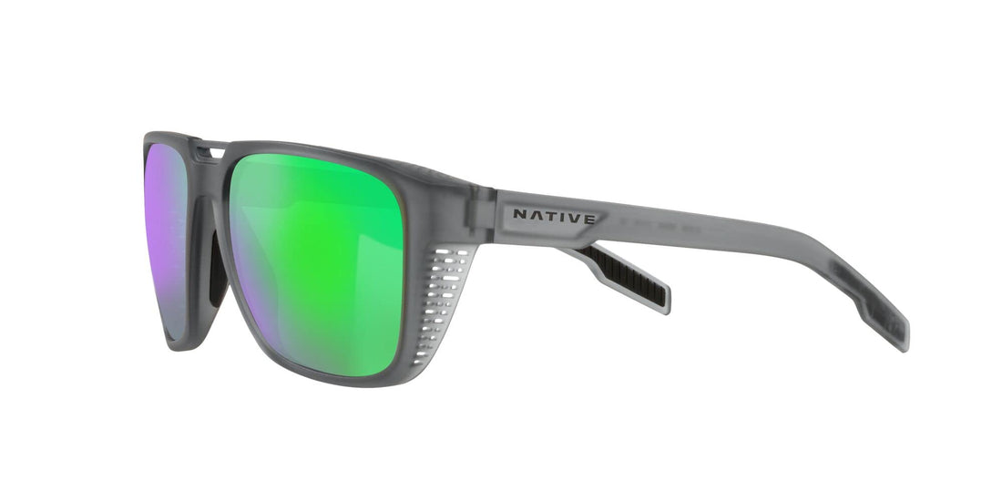 Native Eyewear Men's Mammoth Square Sunglasses, Polarized Green Reflex, 57 mm