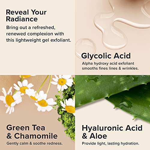 Paula's Choice SKIN PERFECTING 8% AHA Exfoliant, Gel Exfoliant with Glycolic Acid Chamomile & Green Tea, Leave On Gentle Face Exfoliator for All Skin Types, Fragrance- Free, 3.3oz