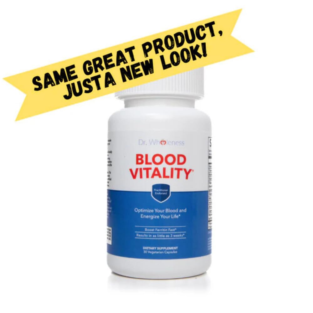 Dr. Wholeness Blood Vitality | Daily Iron/Multivitamin Supplement | Boost Ferritin and Energy, Most Effective Iron Supplement, High Potency, Non-Constipating, No Nausea, and Bioavailable | 30 Capsules