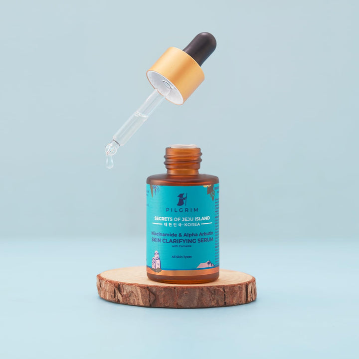 Pilgrim 5% Niacinamide & 1% Alpha Arbutin Serum | Skin Clarifying Facial Serum for Acne-Prone Skin | Strengthens Barrier, Controls Oil & Fades Acne Scars | 1.01 Fl Oz (30ml)