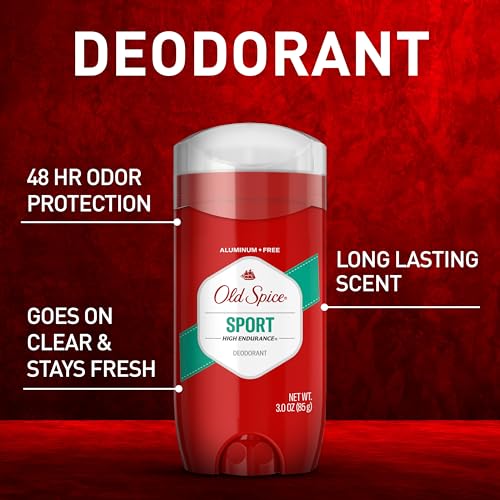 Old Spice Aluminum Free Deodorant For Men, High Endurance, 24/7 Sweat Defense & Odor Protection, 24/7 Freshness & Lasting Scent, Sport Scent, 3.0 oz (Pack of 3)