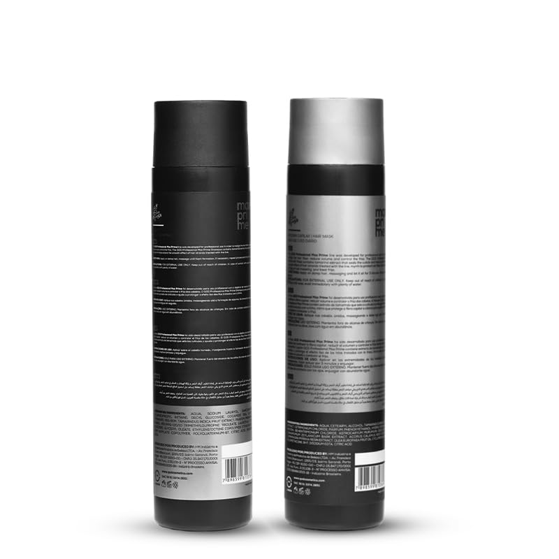 QOD PRO Max Prime Shampoo and After Straightening Mask Set | For Straight or Straightened Hair | Prolong the Smooth Effect of Hair Treated with Straightening Treatment | 300ML -10 FL OZ each