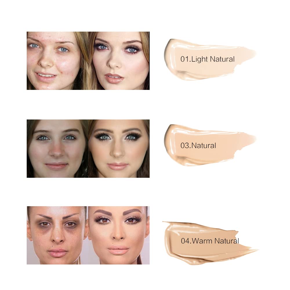 Pro Full Cover Liquid Concealer, Waterproof Smooth Matte Flawless Finish Creamy Concealer Foundation Corrector for Eye Dark Circles Spot Face Concealer Makeup Base, 6ml/0.20Fl Oz