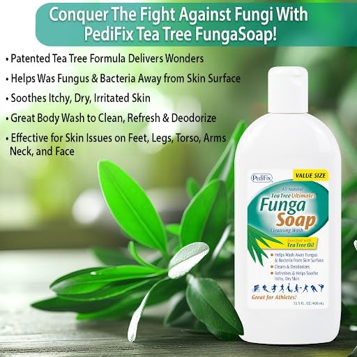 PediFix FungaSoapLiquid with Tea Tree oil, 6 oz.