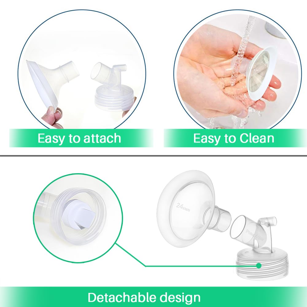 PumpMom 24mm Flange Pump Parts for Spectra S2 Spectra S1 Spectra 9 Plus Breast Pumps, Backflow Protector Tubing Duckbill Valves, Not Original Spectra Pump Parts