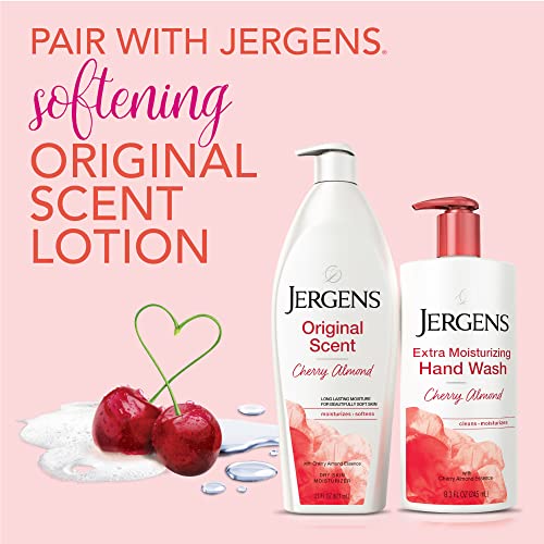 Jergens Extra Moisturizing Hand Soap, Liquid Soap Refill with Jergens Cherry Almond Scent, Hand Wash For Dry Hands, 8.3oz, Pack of 3