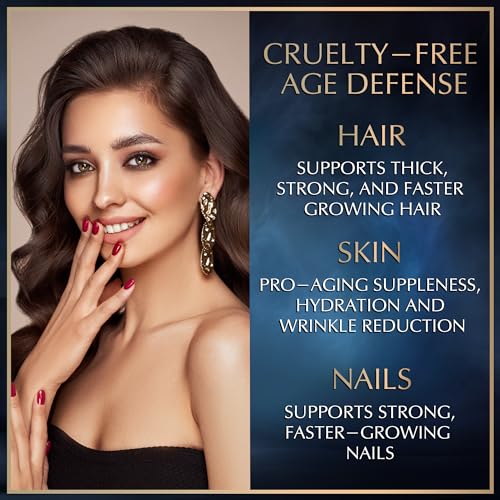 Vegan Collagen Supplements for Women and Men - Plant Based Collagen Boost Tablets - Beauty Booster Vegan Biotin, Hyaluronic Acid, Amino Acids, Organic Collagen Peptides - 30 Collagen Vegan Pills