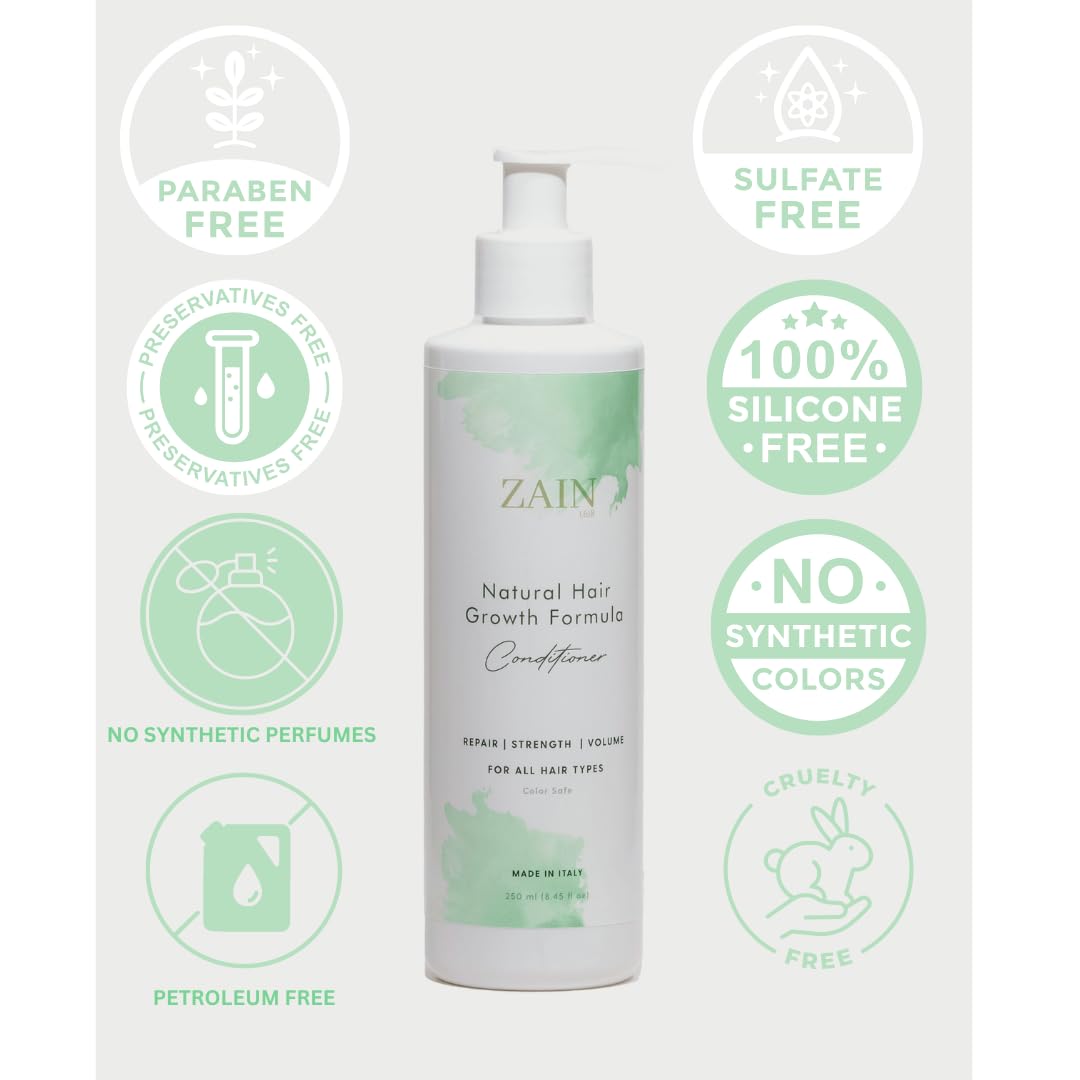 ZAIN1 Natural Hair growth Conditioner With Snail Mucin and jojoba oil. pH Level of 4.2 (Mimosa, 8.45 oz.)