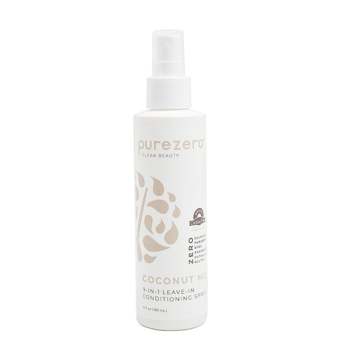 Purezero 9-in-1 Leave-In Conditioner Spray 6 oz – Multi-Action Hair Treatment for Moisture, Detangling, Frizz Control, Heat Protection, and Shine